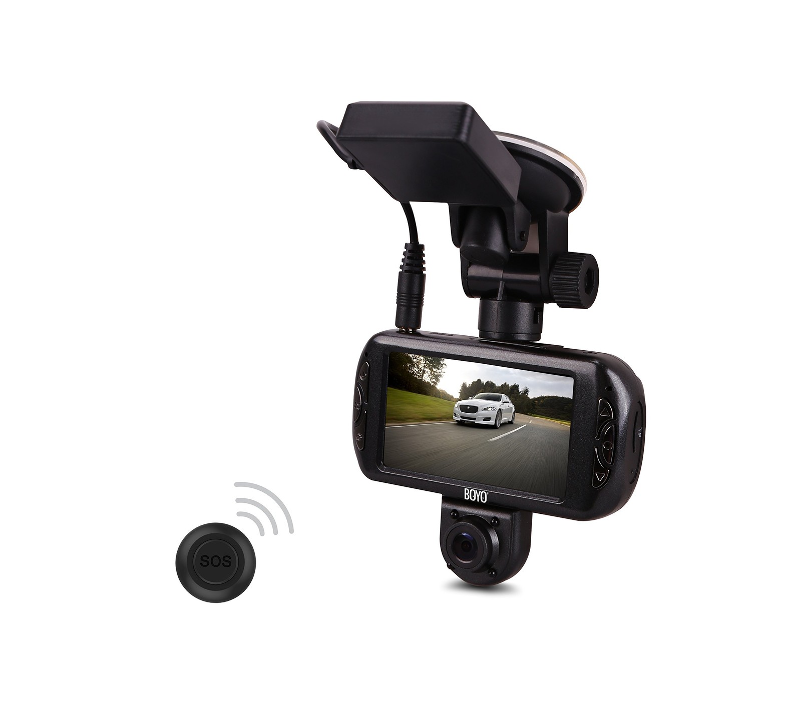 BOYO VISION VTR217GW - Full HD 2-Channel Dash Cam Recorder, 3 inches