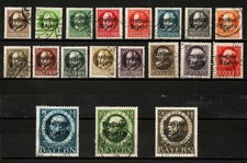 Freistaat Bayern Mi.-Nr. 152A - 170A gestempelt, teilw. gepr&uuml;ft
