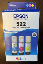 Epson 522 Ecotank Combo Pack C/M/Y Ink 3 Bottles Genuine Exp 02/2029 New Sealed