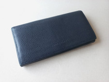 LONGCHAMP Navy Blue Pebbled Leather Classic Bifold Wallet France