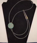 BERNALL NATEWA SIGNED ZUNI BOLO TIE — photo 3
