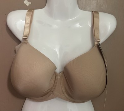 Paramour Marvelous Full Figure Seamless Side-smoother Beige Bra Size 42DDD NWT