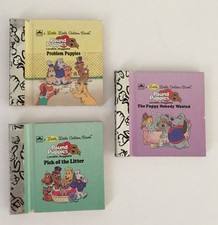 Vintage Hardees Pound Puppies Books Set of 3 from 1986 Tiny Little Golden Book