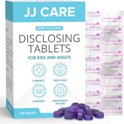 Disclosing Tablets for Kids and Adults - 120 Count, Individually Wrapped Plaque