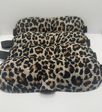 Lot of 4 Black Leopard Print Sleep Eye Masks   NEW