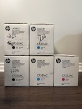 LOT OF 5 GENUINE HP 654X 654A TONER CARTRIDGE CF330XC CF331AC CF333AC NEW SEALED