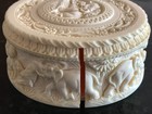 Antique Elephant / Tiger / Lion hunt motif Jewelry Box, Hand Carved, India — photo 7