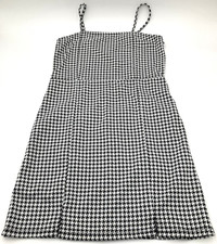 Art Class Girls Size L 10 12 Black White Houndstooth Knit Spaghetti Strap Dress