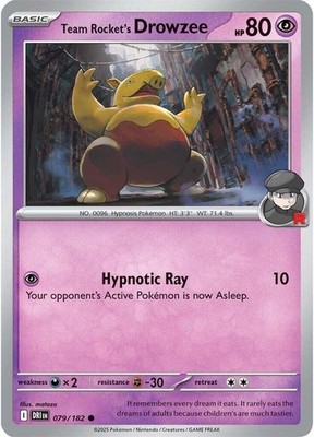 Team Rocket's Drowzee 079/182 SV10: Destined Rivals NM Pokémon TCG