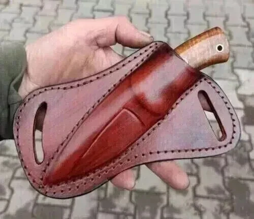 Cuchillo de bolsillo de caza de hoja fija hecho a mano, cuchillo de transporte Scout cuchillo rastreador Foto 4 de 4