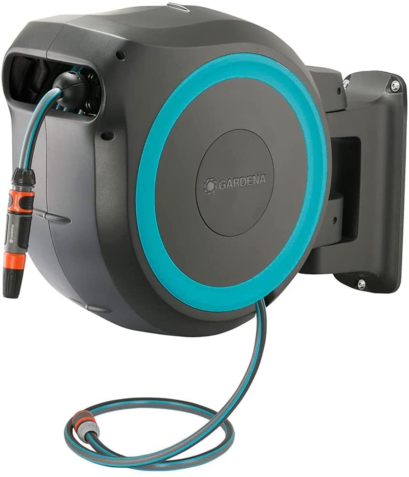 Gardena Dévidoir mural automat RollUp XL turquoise avec tuyau de 35 m