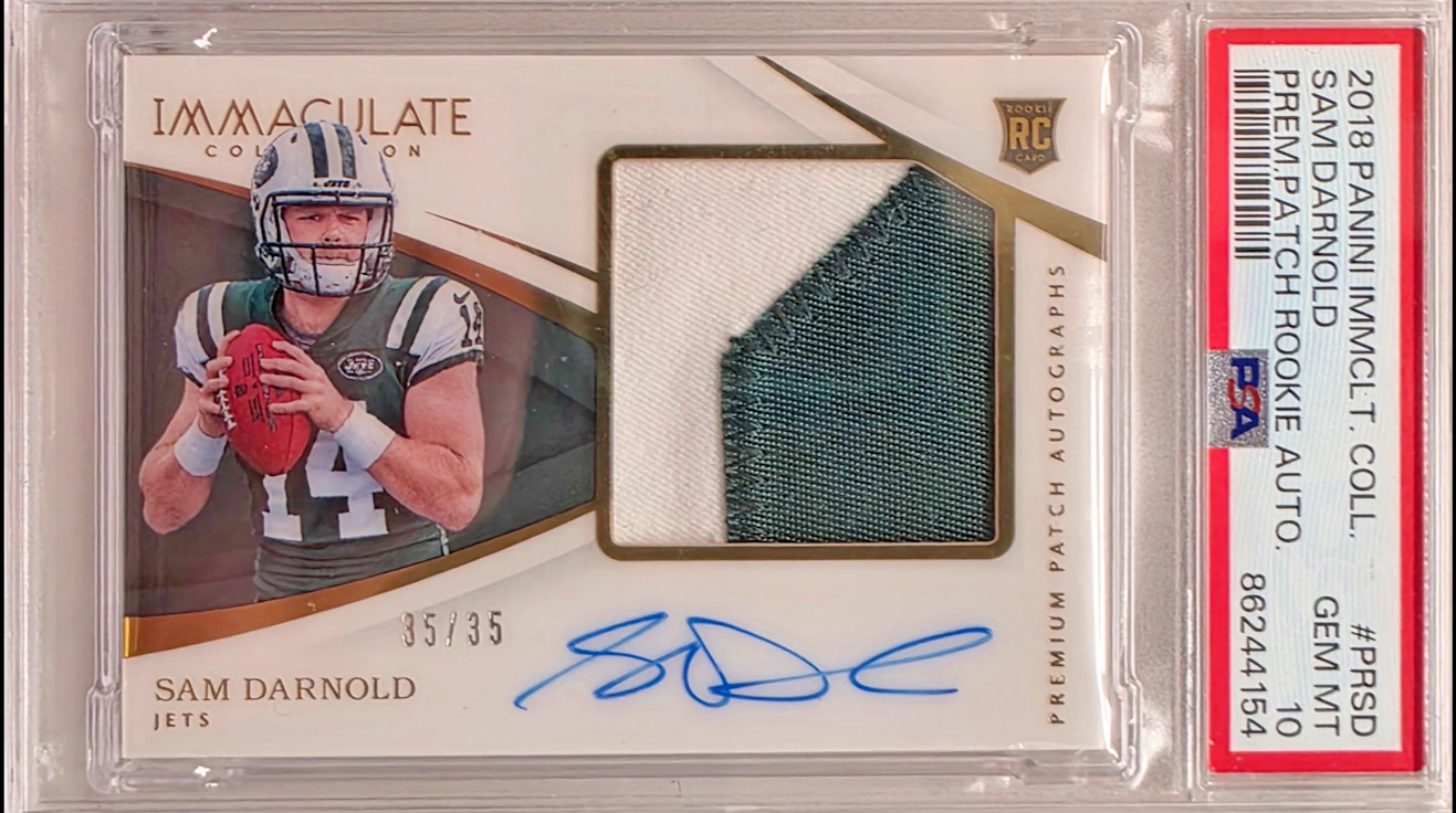 Sam Darnold Panini Immaculate Collection Premium Patch Rookie Autograph #PRSD Base