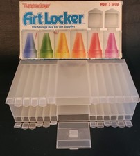 Vtg 1987 Tuppertoys Art Locker Crayon Tupperware Storage Box For Art Supplies
