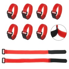 30Pcs 12.2" x 0.8" Reusable Hook and Loop Cable Cord Ties Straps Red