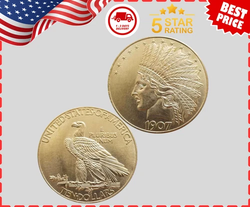 Antique Liberty Indian Head Ten Dollar Coin - Uncirculated Morgan Silver Dollar*