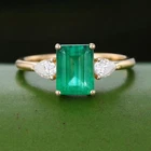 Art Deco Antique 3.50 Ct Natural Emerald Vintage Wedding Ring 14K Yellow Gold FN