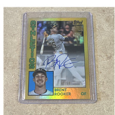 /50 Topps 2025  1984 Fan Favorites Brent Rooker Auto  A’s Gold Foilboard