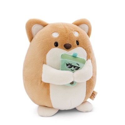 NICI Kuscheltier mymochi Hund Hiro 27 cm mit Bubble Tea beige weiß