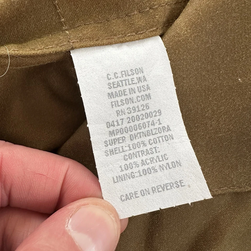 Filson Super Duty Tin Cloth Hunting Vest Size Super Blaze Orange Pockets Made US - Image 4 of 4