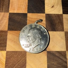 Vintage Eisenhower Dollar Replica Refillable Butane Lighter GUC