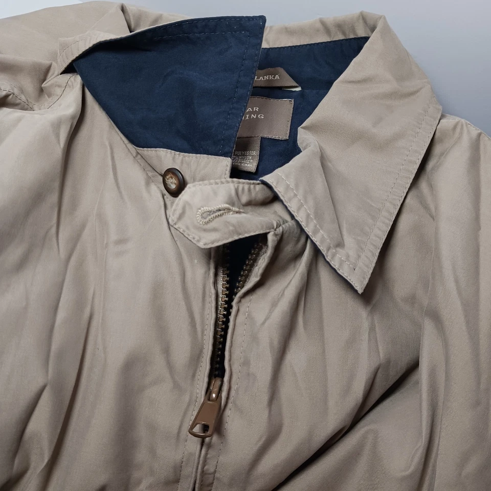 Chaqueta de bombardero de gran tamaño con cremallera completa aislada Haggar Clothing de colección para hombre talla M beige Foto 4 de 4