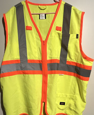 Dickies Hi-Visibility Safety Vest Yellow Orange Gray Reflective Stripes