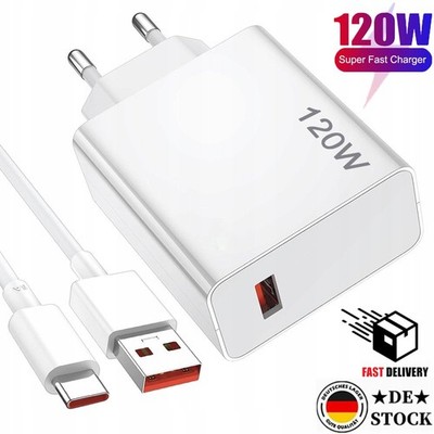 120W Schnell Ladegerät Netzteil 6A USB-C Kabel Für Xiaomi Redmi Note10/11/12Pro
