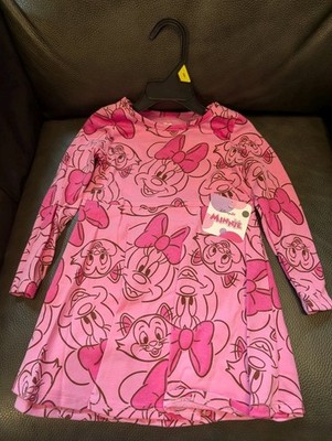 New Girl's Size 3t Minnie Mouse, Long Sleeve Dress, Pink By Disney | eBay
