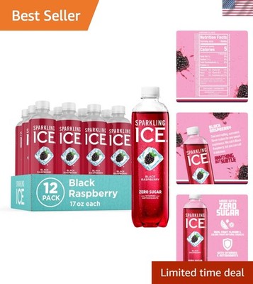 Refreshing Black Raspberry Sparkling Water with Zero Sugar | 17 Fl Oz, 12 Pack