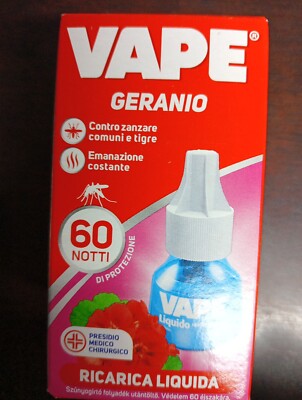 Vape Geranio Ricarica Liquida Zanzare 36 ML 60 Notti