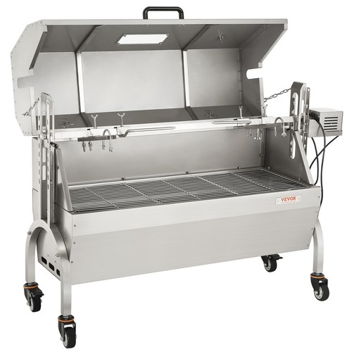 VEVOR Barbecue à agneau Gril à cochon de lait Gril rotatif 50W 60kg BBQ Brochette rotative Rôtissoire - Photo 12/12