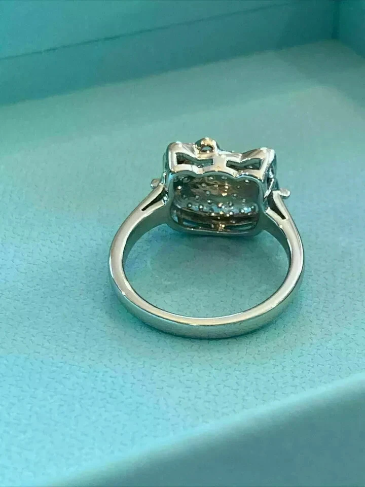 1 Ct Round Simulated Diamond Hello Kitty Wedding Ring 14K White Gold Over Silver - Image 2 of 4