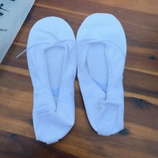 Miss Fiona Ballet Slippers Size 43 US 12 White Canvas with Suede Bottom