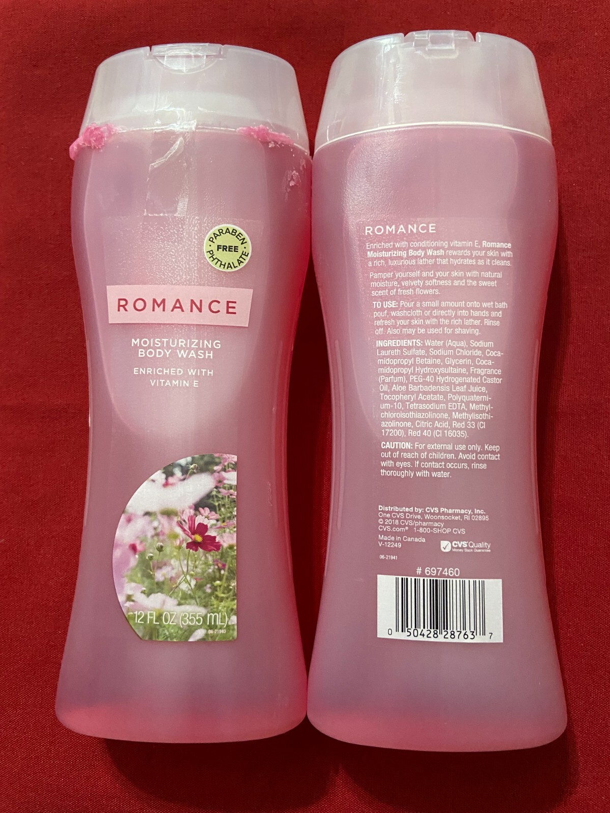 2X CVS MOISTUREIZING ROMANCE BODY WASH ENRICHED WITH VITAMIN E LOT OF 2