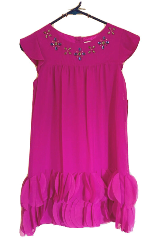 NWT Cat & Jack girls dressy fuschia magenta gemstone dress 10-12 L