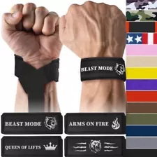 TECEUM Wrist Lifting Straps w/ Padding Support 18” Beast Mode Gym Train Workout