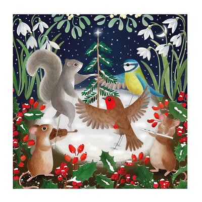 Schachtel mit 8 Wohltätigkeits-Weihnachtskarten 100 % recycelbar - Tanzen um den Baum
