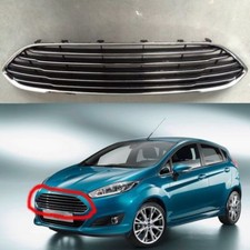 GRIGLIA RADIATORE PARAURTI ANTERIORE SUPERIORE CROMATA NERA FORD FIESTA DAL 2013