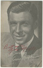 George Murphy Signed 1940s Arcade Card  / Actor Autographed
