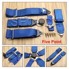 Seat Belt 5 Point Racing Harness Kit Quick Release Track / Race / Drift Car Blue