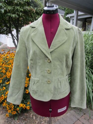 Vintage 1990s ladies Light Green Suede Jacket