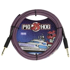Pig Hog 10-Foot Vintage Woven Instrument Cable, 1/4" Straight-Straight Riviera