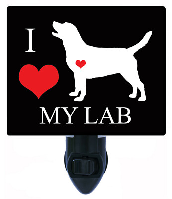 Dog Decorative Photo Night Light, I Heart My Lab, Labrador Retriever