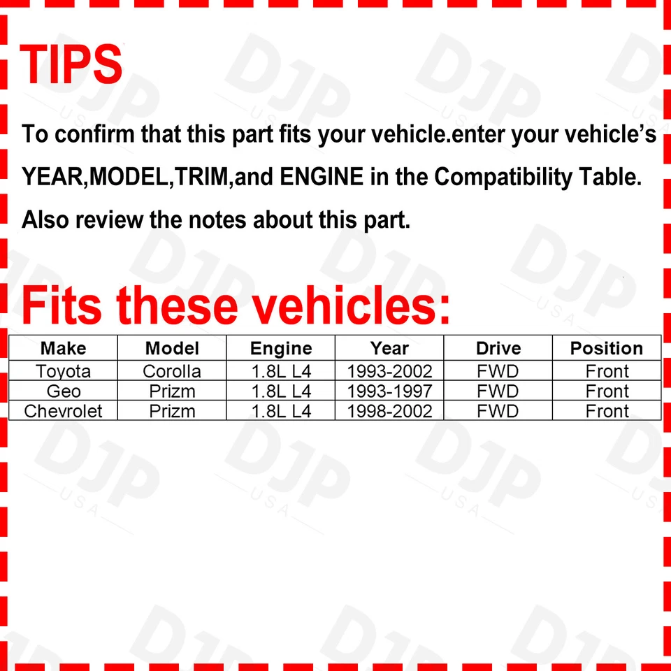 Eje delantero conductor y pasajero CV para Toyota Corolla Prizm tracción delantera 1993-2002 Foto 2 de 4