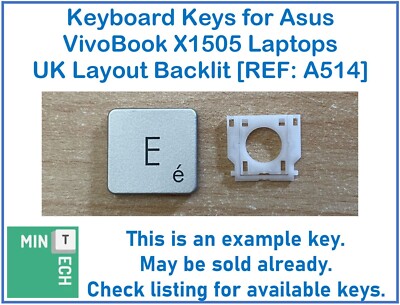 Tastatur Ersatz Tasten für Asus VivoBook X1505 oder 16X Laptops UK Hintergrundbeleuchtung