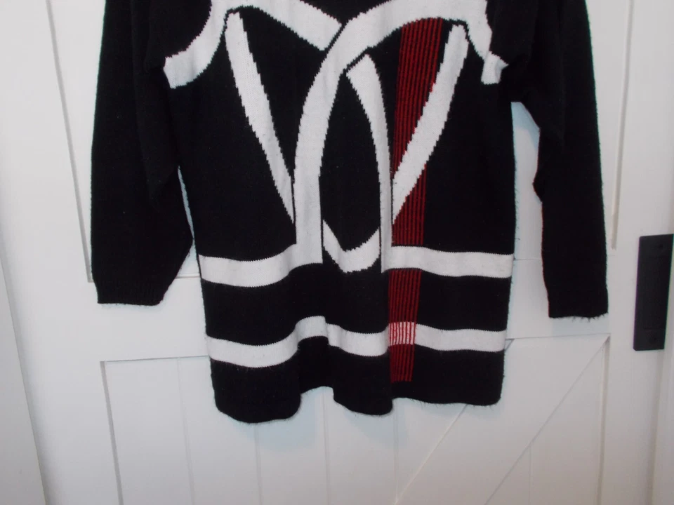 Suéter retro geométrico Norton McNaughton de colección para mujer talla M hombreras EE. UU. Foto 3 de 4