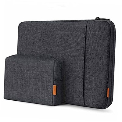  360° Protective Laptop Bag with Accessory Bag, Compatible 16 Inch Black Gray