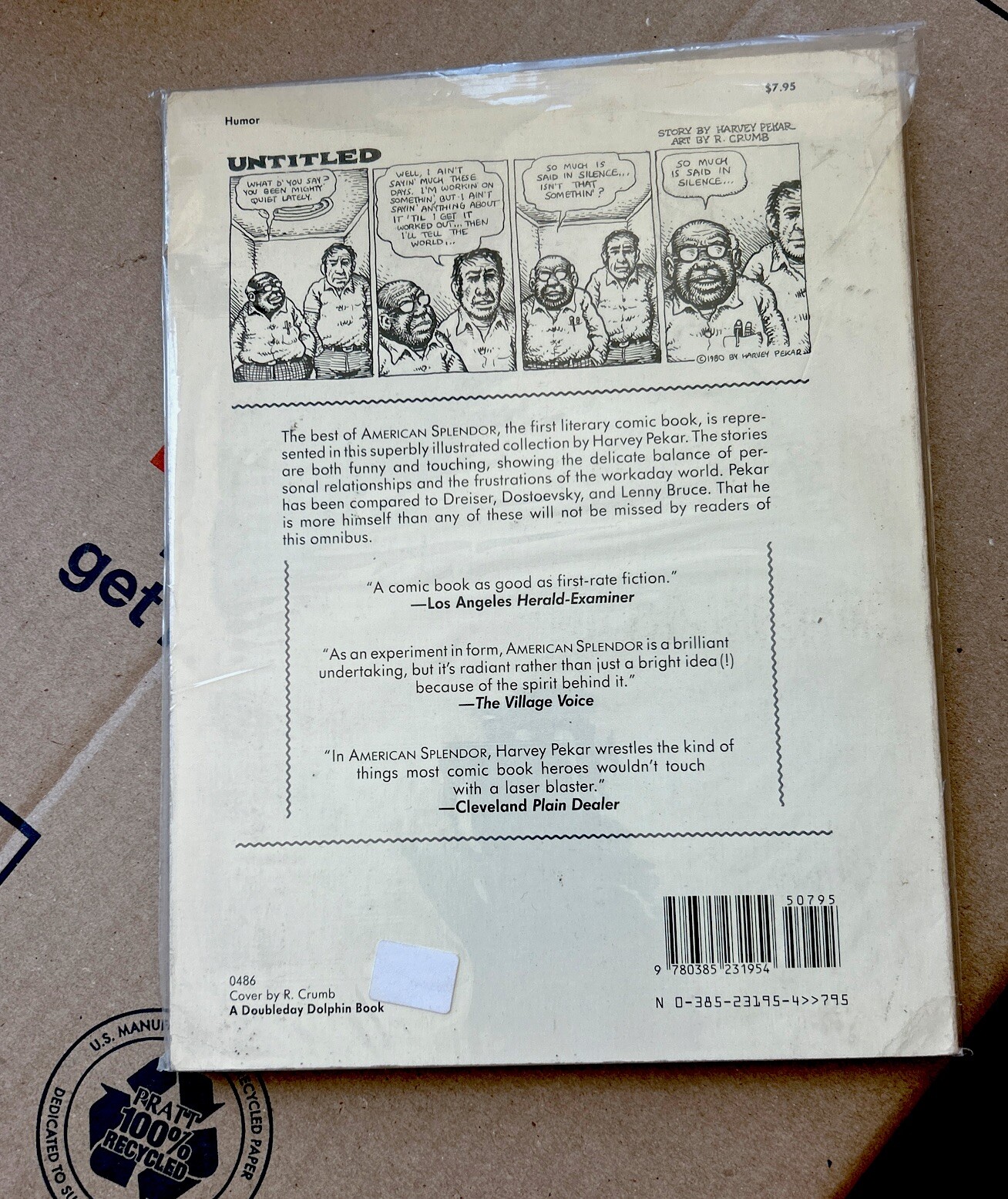 Splendor Life American Splendor - Life and Times of Harvey Pekar by R Crumb Kevin ...