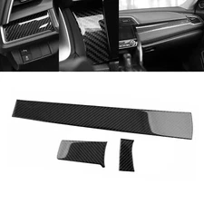 Carbon Fiber Center Dashboard Console Cover Trim Sticker For Honda Civic 2016 up