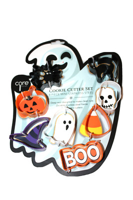 Halloween Ausstechform Set 8-teilig Geist Spinne Katze Kürbis ~ Edelstahl